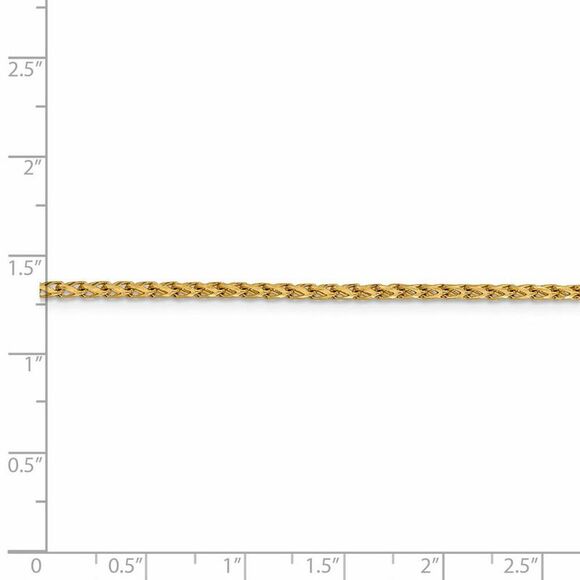 2.1mm 14k Yellow Gold Diamond Cut Open Franco Chain Necklace, 20 Inch - Picture 5 of 8